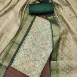 KALINI Embellished Unstitched Dress Material-image-87