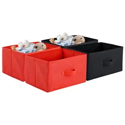 Kuber Industries Red & Black 4 Pieces Drawer Organisers-50
