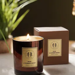Pure Home and Living Brown Rose & Summer Scented Glass Jar Candle-40