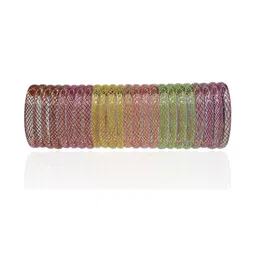 PRIYA KANGAN Set Of 6 Multicoloured Glass Bangles-picture-17