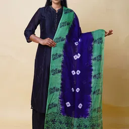 Unnati Silks Dyed Cotton Silk Bandhani Dupatta-29