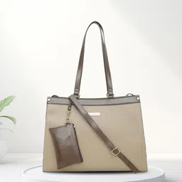 Mast & Harbour Colourblocked Structured Shoulder Bag with Fringed image 1