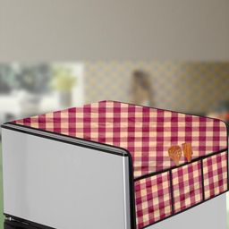 The Furnishing Tree Maroon Plastic Refrigerator Cover-image-31