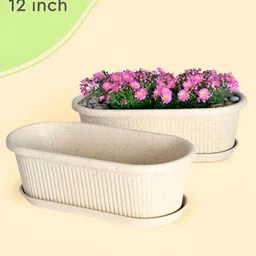 eha Set Of 2 Off-White Textured PlantersPot-5