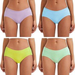 Diving Deep Women Pack of 4 Cotton Hipster Briefs-image-72