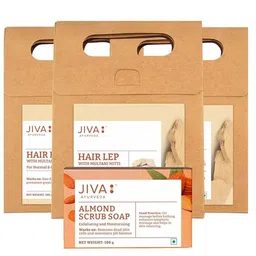 Jiva Set Of 3 Hair Lep With Multani Mitti & Almond Soap-100g Each-29