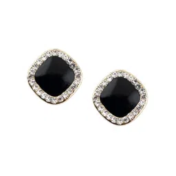 Bling Queen Stainless Steel Silver-Plated Rhinestone Studded Geometric Studs-image-29