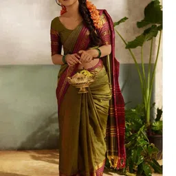 RUNAYA NX Woven Design Zari Silk Blend Banarasi Saree-image-71