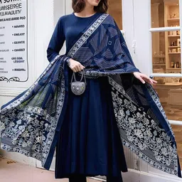 Aaghnya Women Blue Kurta Sets-picture-47