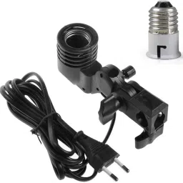 Schsteindar Photography Photo Light Lamp Bulb Single Holder E27 Socket Bracket Studio With E27 to B22 Screw Base Socket Plastic Lamp Holder Light Bulb Adapter Camera Rig-0