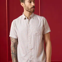 VALEN CLUB Men Grid Tattersall Checks Checked Casual Shirt-image-11