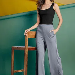 Moda Rapido Women Easy Wash Pleated Trousers-picture-47