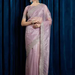 Anouk Net Embellished Beads and Stones Party Saree-picture-14