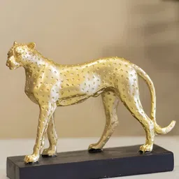 Aura Gold-Toned & Black Cheetah Figurine Showpiece-image-15