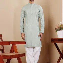 Rawayi Men Striped Thread Work Kurta-picture-13