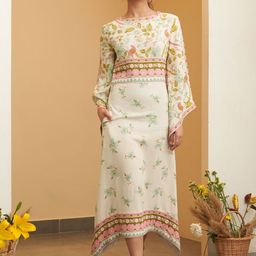 Rustorange Women Floral Print A-Line Midi Dress-image-15