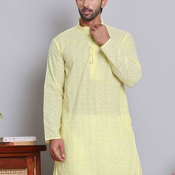 Jompers Men Floral Embroidered Chikankari Floral Kurta-picture-29