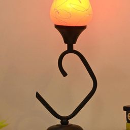 SOMIL Orange Printed Glass Decorative Table Lamp-image-32