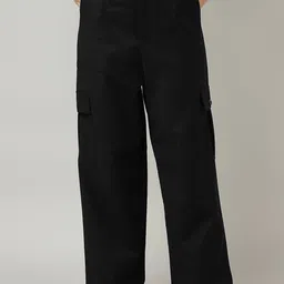 Sands of India Women Relaxed Wide-Leg High-Rise Cargo Trousers-picture-20