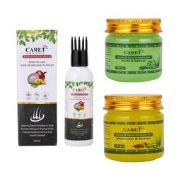 CARET ORGANIC Neem, Tulsi Gel, Papaya & Kesar Aloevera Gel & Red Onion Hair Oil-27