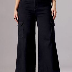 Miss Chase A+ Women Wide Leg High-Rise Heavy Fade Stretchable Jeans-image-59