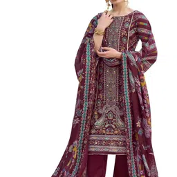 DRAVINAM Trends Embroidered Pure Cotton Unstitched Dress Material-picture-5
