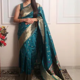 Royal Rajgharana Saree Woven Design Zari Paithani Sarees-picture-8