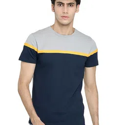 KUNDAN Colourblocked Pure Cotton T-shirt-image-27