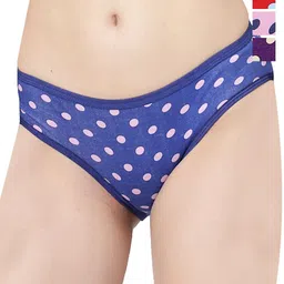 Docare Pack Of 4 Women Printed Cotton Briefs  Yummy Panty-Purple-Pink-Red-Royal Blue-image-90