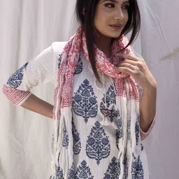 Maitri Jaipur Women Ethnic Motifs Printed Regular Pure Cotton Kurta with Pyjamas & With Dupatta image 3