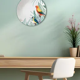 THE QUIRKY HOME A Tropical Paradise White & Green Printed Ceramic Wall Plate-image-37