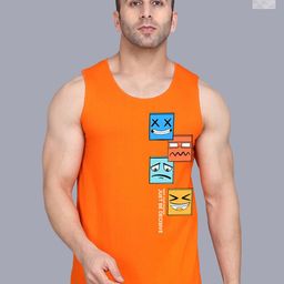 SLOWLORIS Pack Of 2 Printed Innerwear Vests SL26 COMBO (LOUD BLKGRY) (JUST ORANGE)-picture-31