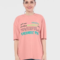 Juliet Women Typography Printed Round Neck Cotton Oversized T-shirt-image-32