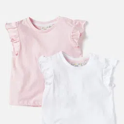 Juniors by Babyshop Girls Pack Of 2 Round Neck Pure Cotton T-shirts-image-82
