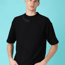 LIMEROAD Men Printed Drop-Shoulder Sleeves Raw Edge T-shirt-image-50