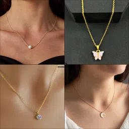 Boghra Sales Set Of 4 Gold-Plated Brass Pearls Chain-31