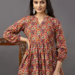 NISHABD Women Ethnic Motif Printed Cotton Top-image-14