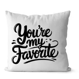 Loops n knots White & Black You're My Favorite Printed Pre-Filled Cushion-picture-26