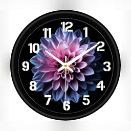 Arpita Crafts Black & Blue Printed Traditional Wall Clock-image-87