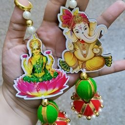 Sellplus Lakshmi Ganesh Ji Jhumki Small Hanging Festive Decor-image-2