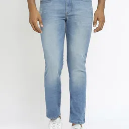 Basics Men Jean Slim Fit Low-Rise Low Distress Heavy Fade Stretchable Jeans-image-40