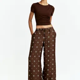 H&M Wide Drawstring High Rise Loose Fit Wide LegTrousers-image-16