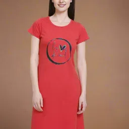 White Moon Printed Nightdress-image-54