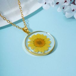 Bishty Fashion Gold-Plated Floral Pendants with Chains-49