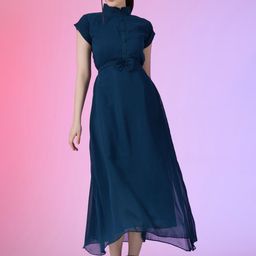 Raiyani Enterprise Women Solid Fit & Flare Maxi Dress-image-52