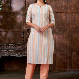KALINI Woven Design Straight Kurta With Trousers-picture-29