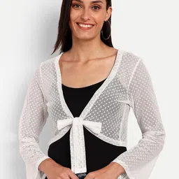 Espresso Women Tie-Up Shrug-55