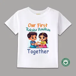 BLUSHES Kids Raksha Bandhan Typography Printed Round Neck Cotton T-shirt-54