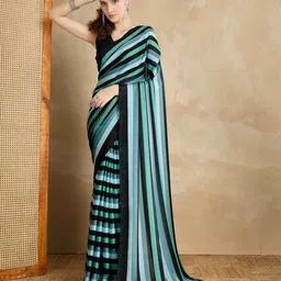 all about you Striped Beads and Stones Satin Saree-40
