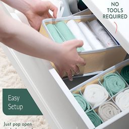 Aura Beige Set of 6 Reusable Drawer Organiser Organisers image 4